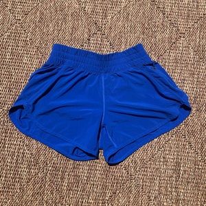 Blue lululemon athletic running shorts